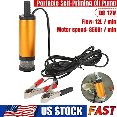 12V Mini Refueling Submersible Diesel Electric Fuel Water Oil Transfer Drum Pump • $14.99