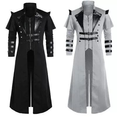 Mens Pirate Clothing Fashion Steampunk Black Gothic Pirate Jacket Cosplay • $64.96