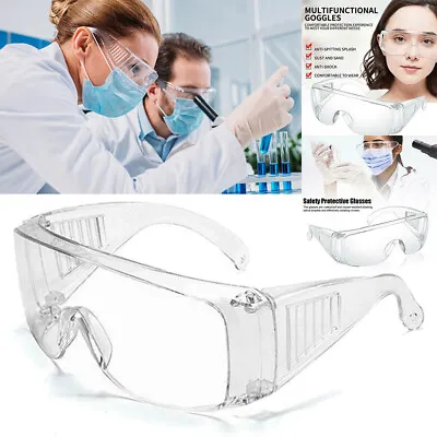 Adult Clear Safety Goggles Glasses Eye Protection Work Lab Dust Clear Lens AU • $218.48