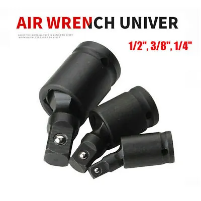 Universal Joint Swivel Socket Adapter Set3Pcs 1/4  3/8  1/2  Drive Impact Joint • $12.59