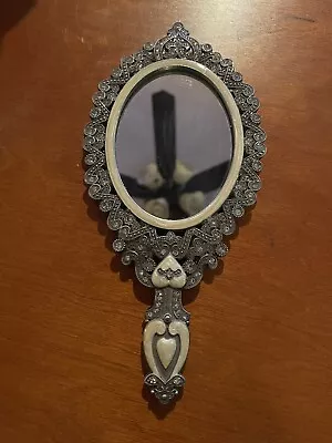 Silver And Crystal Hand Mirror • $25.85