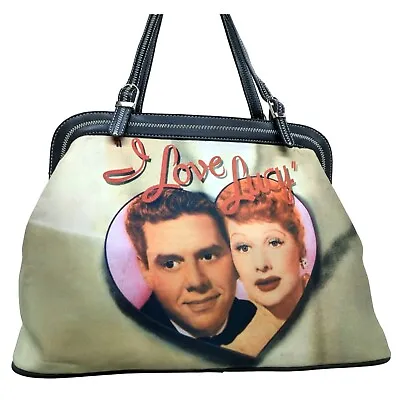 I Love Lucy Pictured With Desi Zippered Large Handbag Pocketbook Purse Tote • $44.98