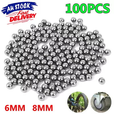 100pcs 6mm 8mm Stainless Steel Ball Bearing Bike Bicycle Cycling Beads Balls AU • $8.89