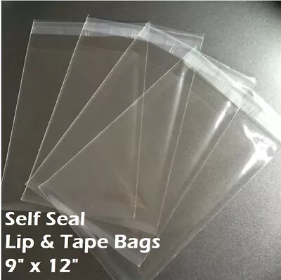 9  X 12  Clear Recloseable Self Seal Adhesive Lip & Tape Plastic Cello Bags • $18.83