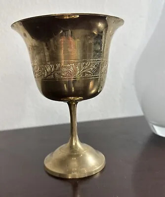 Vintage 6  Brass Wine Goblet Chalice India • $14