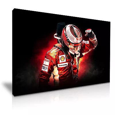 Kimi Räikkönen The Ice Man Ferrari F1 Canvas Wall Art Picture Print 76cmx50cm • £34.99