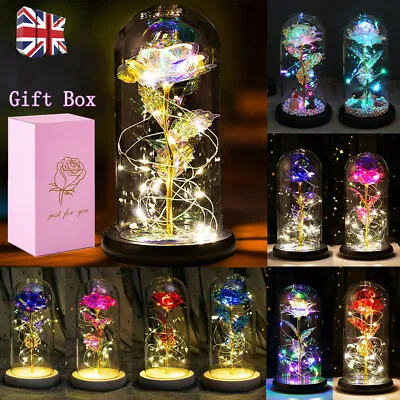 £12.49 • Buy Galaxy Forever Rose Flower LED Light Mothers Day Gifts Birthday Gifts For Women