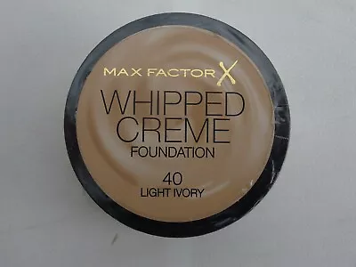 Max Factor Whipped Creme Foundation | 40 Light Ivory | Full Size Pots • £42