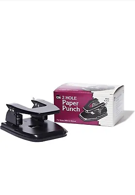 Charles Leonard Black 2-Hole Paper Punch 2.75 Inch Centers 30 Sheet Capacity NEW • $9.99