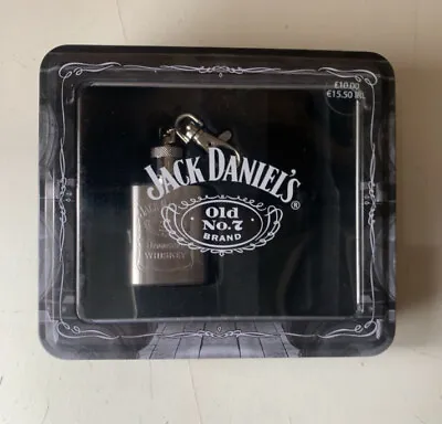 £10 • Buy Jack Daniels Miniature & Branded Keyring Hipflask Tin Gift Set 2008