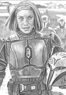 ORIGINAL ACEO Sketch Card STAR WARS Mandalorian KATEE SACKHOFF Bo-Katan Kryze • £4.50