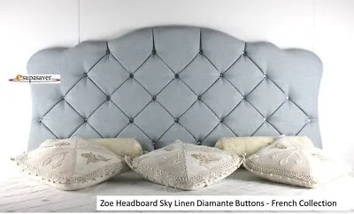 Zoe Headboard Linen All Sizes & Colours Esupasaver Huge Sale - French Collection • £39