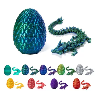 3D Printed 12  Articulated Dragon In Egg Fidget Toy Figurine Decor Birthday Gift • $16.73