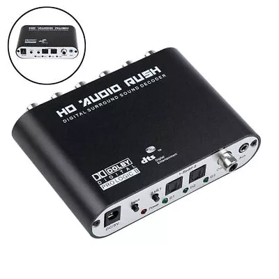 Optical SPDIF Coaxial AC3 DTS To 5.1CH Analog Audio Rush Sound Decoder Converter • £27.59