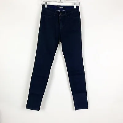 J BRAND Mid Rise Skinny Stretch Jeans In COATED Waxy Finish (Blue) 27 • $22.46