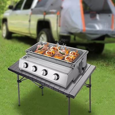 Commercial Gas BBQ Grill Stainless Steel Griddle 4 Burners Cooking Stove Cooker • $115