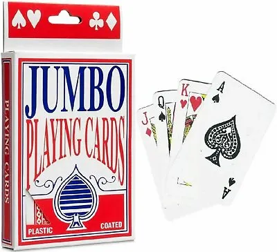 £2.98 • Buy Jumbo Playing Cards Deck Extra Large Cards Playing Cards Pack Of 52 Newc