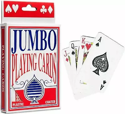 Jumbo Playing Cards Deck Extra Large Cards Playing Cards Pack Of 52 Newc • £3.87