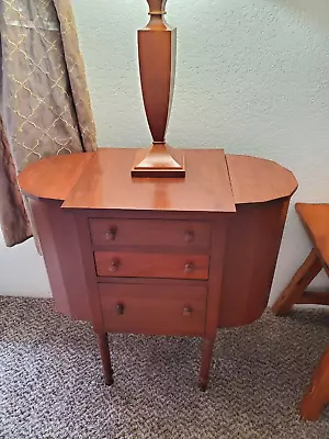 Antique Martha Washington Wood Sewing Cabinet With Drawers And Flip Top Sides • $230