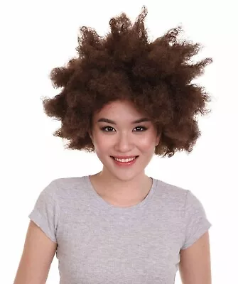 Women Afro Brown Wig For Cosplay Deadpool Domino Costume Halloween Party HW-2787 • $48.90