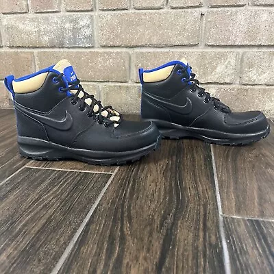 New Nike Manoa LTR Black/Black-Sesame-Game Royal (BQ5372 003) Size 5.5Y/7W • $54.98