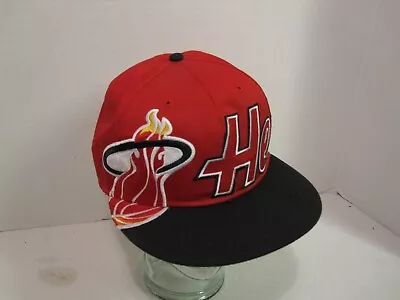 Miami Heat 47 Brand NBA Hardwood Classics Snapback Hat Red Black Big Script EUC • $12.97