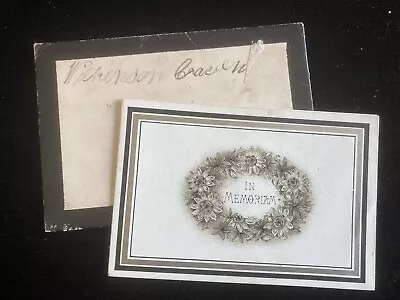 1886 In Memoriam Funeral Mourning Card Wilkinson Craven Age 58 Clayton Yorkshire • £2