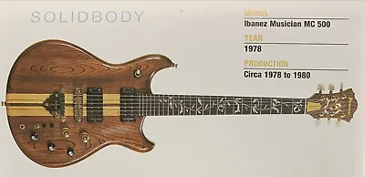 1978 Ibanez Musician MC 500 Solid Body Guitar Fridge Magnet 5.25 X2.75  NEW • $4.13