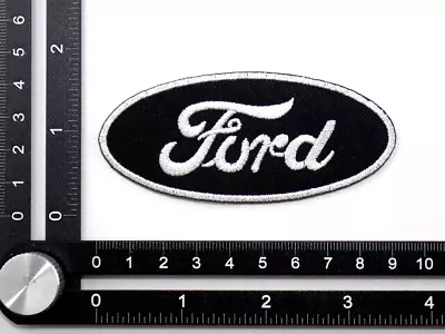 FORD EMBROIDERED PATCH IRON/SEW ON ~3-1/2  X 1-1/2  RACING GT40 PONY CAR MUSTANG • $7.99