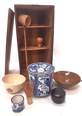 Vintage Japanese Tea Set Pottery Tea Ceremony Traditional Bowls Ceramics #8 • $175
