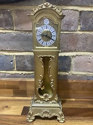 $68.65 • Buy Vintage Schmid 8 Day Clock Wind Up Mechanical Miniature Gold Grandfather Clock
