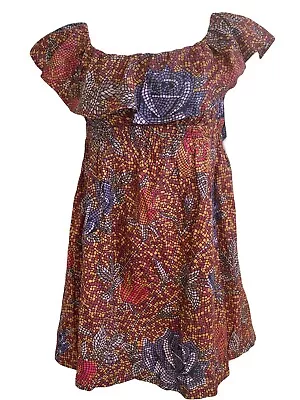 Tigerlily Vintage Mosaic Roses Cotton Dress Size 12 Rare Excellent Condition • $45