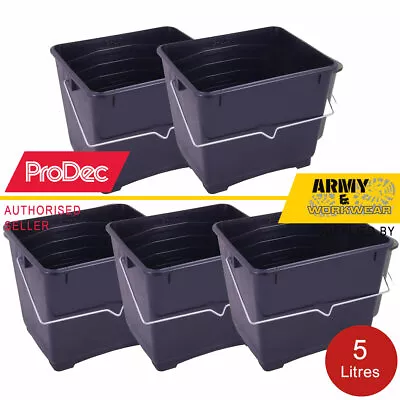 £13.95 • Buy 5 X 5 Litres ProDec Mini Black Plastic Scuttle Paint Kettle With Handles Trade