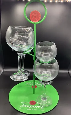 £21.99 • Buy Tanqueray Gin Glass Holder 4 Glasses Tree Rare Retro Party Bar BBQ Collectible