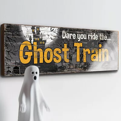 Ghost Train Ride Sign Spooky Haunted House Design Halloween Decor 28cm Sign • £14.50