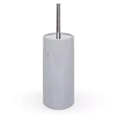 Ceramic Round Bathroom Toilet Brushes & Holder Grey • £12.99