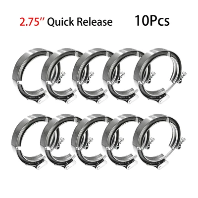 $98.99 • Buy 10Pcs 2.75'' V Band Clamp Stainless Steel T304 For Turbo Downpipe Exhaust Pipe