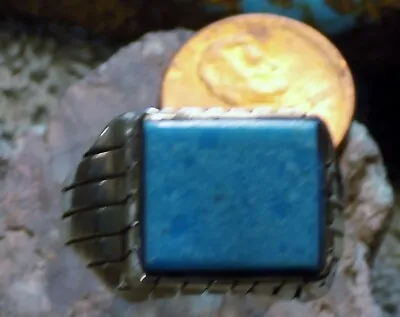 New Mens Ring Sterling Silver Kingman Turquoise Navajo Trevor Jack Size 12 • $112.77