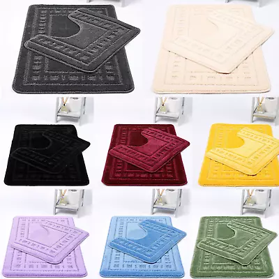 £11.85 • Buy DIEM BATH MAT PEDSTAL MAT 2 PIECE Water Absorbent Non Slip Toilet Bathroom Rugs