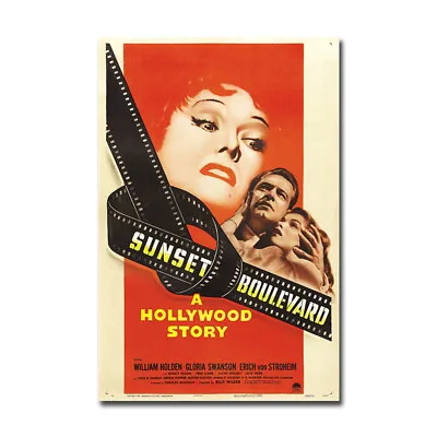 SUNSET BOULEVARD Movie Poster Vintage Film Wall Art Print Painting 24x36 Inch • $5.26