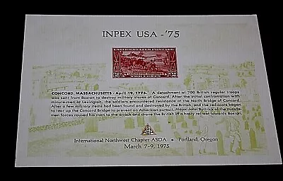 Usa 1975 Inpexusa75 Usps Souvenir Cardmint Cond • $8