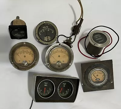 Vintage Lot Panel Meters Guage Milliampere DC Volts Amperes Time Press No Res • $49.99