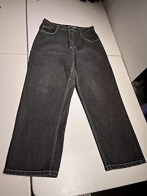 South Pole Jeans 36 Baggy Fit Denim Black Distressed Wash Grunge Y2K Rave 34x32 • $70