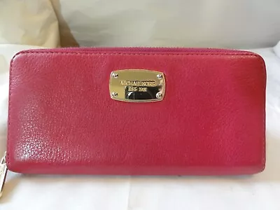 Michael Kors Zip Around Leather Wallet Pink • $21.99