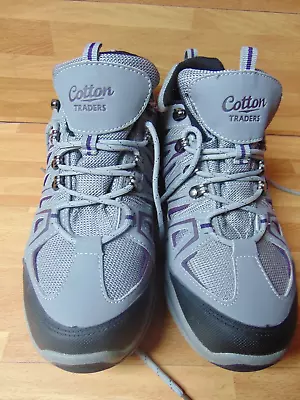 Cotton Traders Waterproof Walking Shoes Lace Up Grey UK Size 9 • £26.99