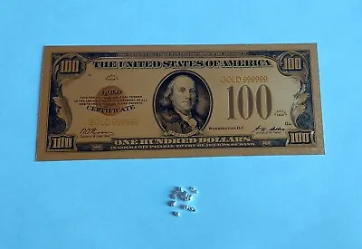1 Gram .999 Fine Silver  Nuggets  + 1 - 24K Gold Foil $100 BankNote 🔥 • $12.95