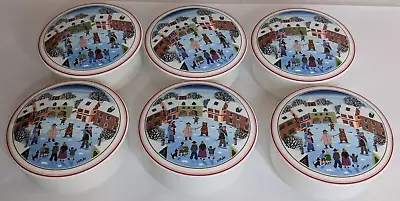 6x Villeroy & Boch Naif Christmas Winter Village Lidded Bowls Trinket Box 4.75  • $130