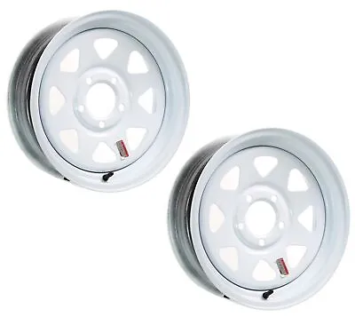 2-Pack Trailer Wheel Rim 15x5 White Spoke SPECIAL 5 LUG ON 5 INCH BOLT PATTERN • $110.96