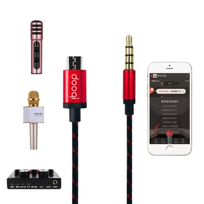 $6.49 • Buy 3.5mm To Micro USB Luxury Car Aux Audio Nylon Braided Rope Cord Cable Adapter