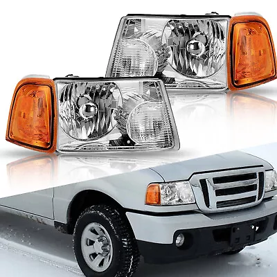 For 2001-2011 Ford Ranger Headlight Replacement Chrome Headlamp Assembly Halogen • $66.49